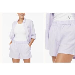 NWT J Crew Factory Linen-blend pull-on short Vintage Lilac Size XXL